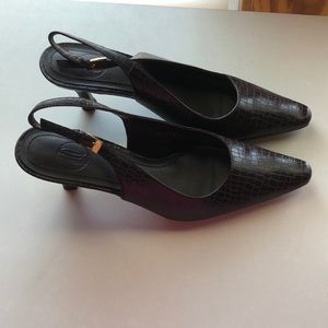 Dark Brown Ankle Strap Pumps